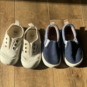 H&M Kids Slip-On Sneakers - Beige and Dark Blue